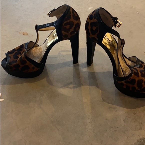 Cheetah print black chunky stilettos Michael kors - Picture 2 of 7